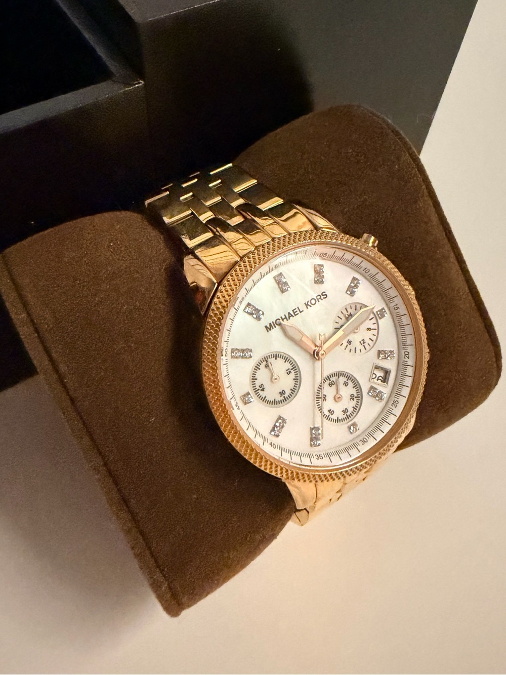 Michael Kors Women’s Rose Gold-Tone Chronograph Watch - Picture 3 of 6